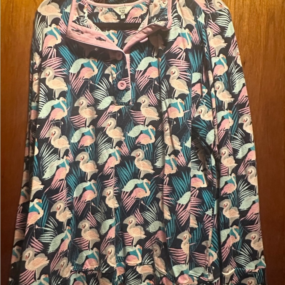 Crown and Ivy Flamingo Button up